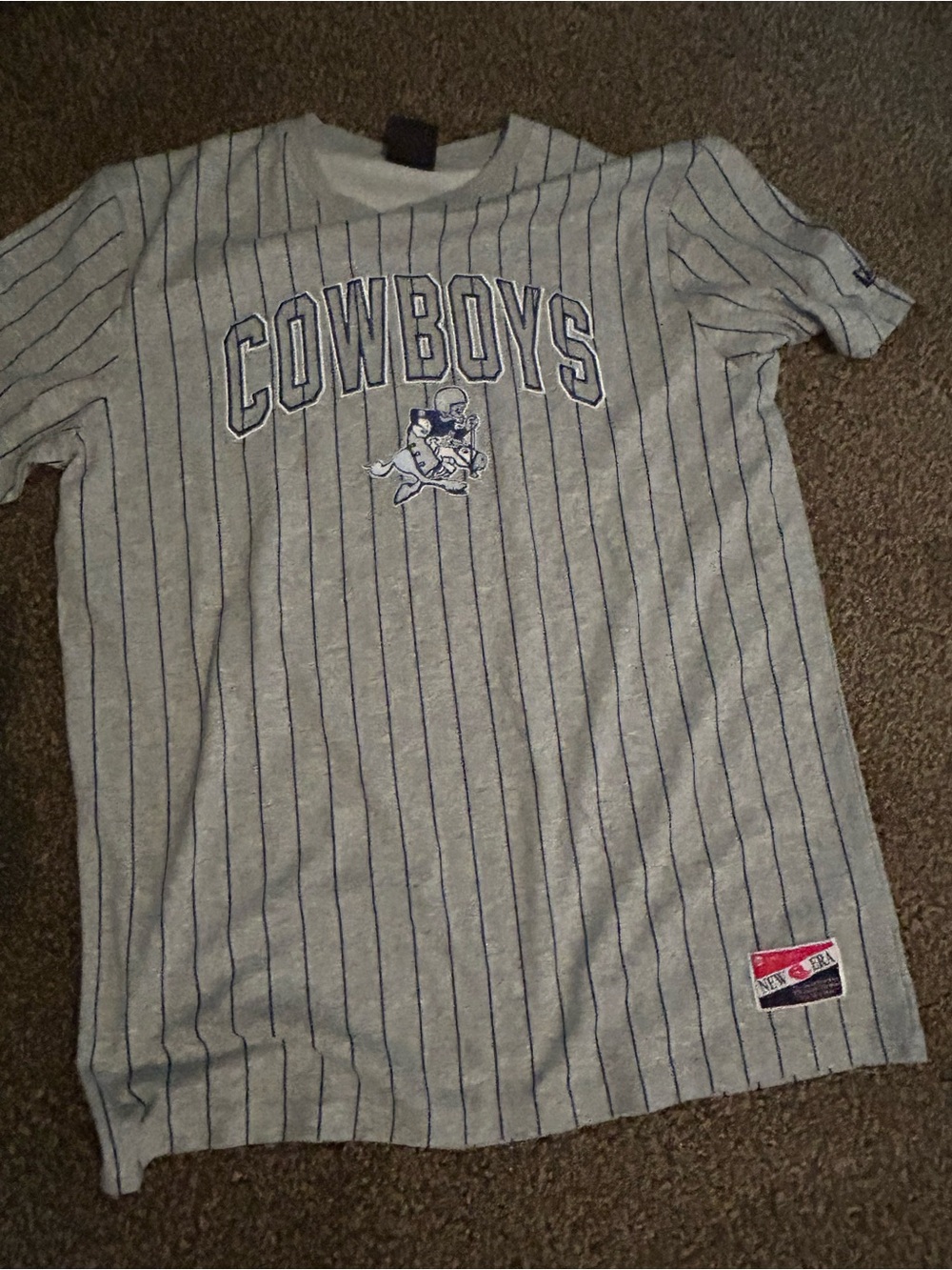 Gray Pinstripe Cowboys Short Sleeve Jersey Shirt